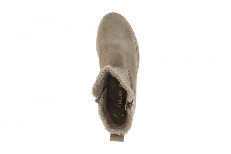 Gabor Stiefelette hellgrau Velour Woll-Kragen 71.741.14