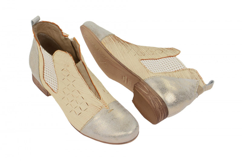 Charme Sommer Stiefelette beige silber 0740