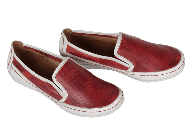 Pikolinos Lisboa Schuhe rot weiß Slipper 767-8487LA