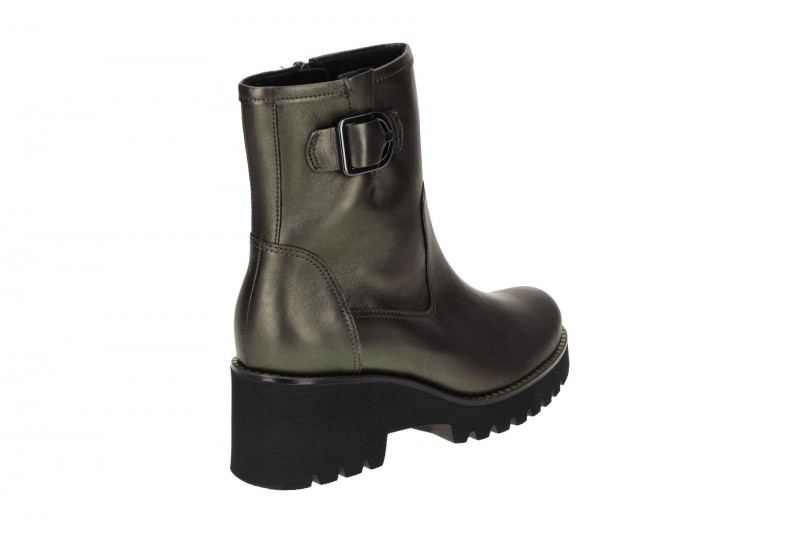 Gabor Comfort Stiefelette grün matt metallic Biker Stil 56.622.84