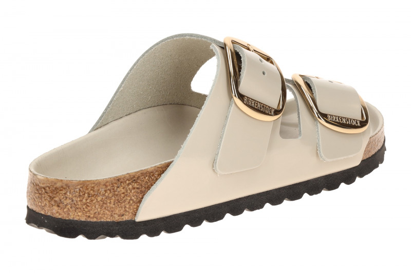 Birkenstock Arizona Big Buckle Pantolette grau Lack SCHMAL 1031873