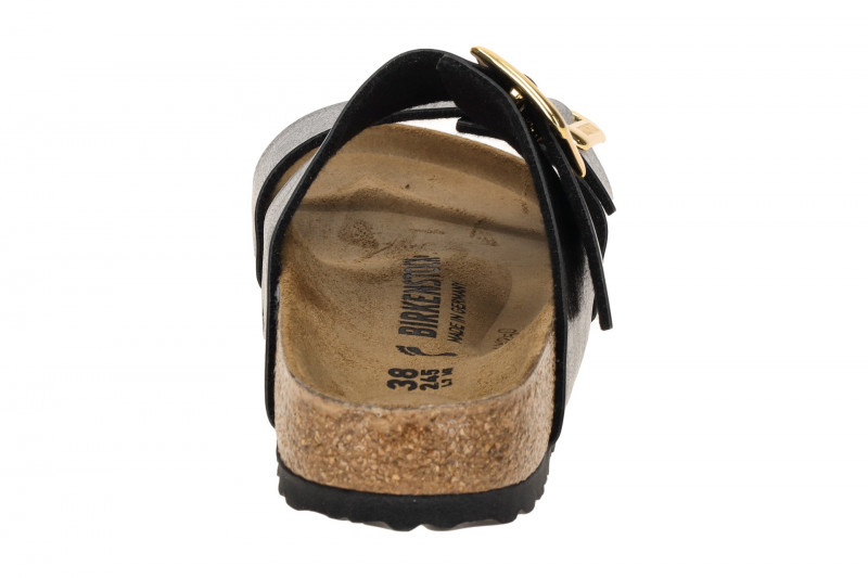 Birkenstock Sydney Cushion Buckle Pantolette schwarz metallic SCHMAL 1029457