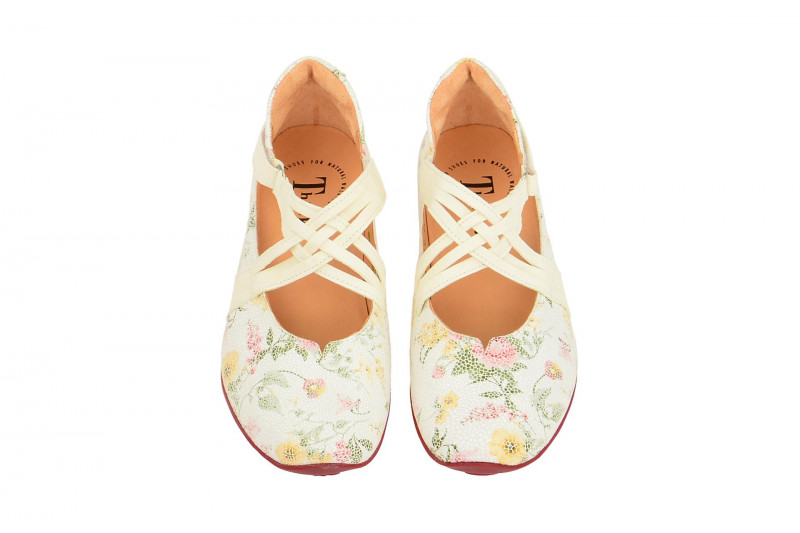 Think Chilli Schuhe weiß effekt Blumen
