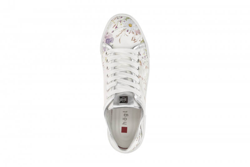 Högl Stevie Plateau Sneaker weiß bunt Flower Nappa 3679