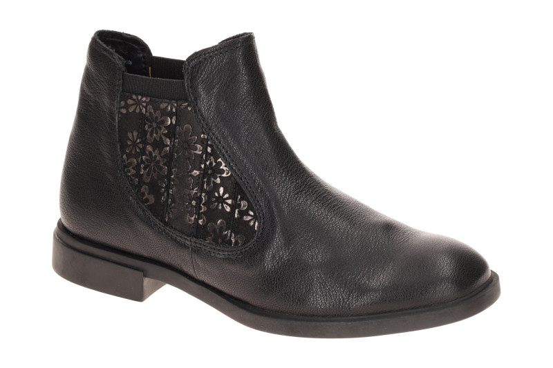 Think Nina Chelsea Stiefelette schwarz Blumen 1419