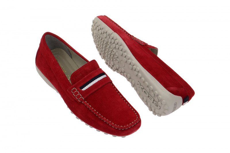 Geox Snake Mokassin Schuhe rot Slipper U5207A