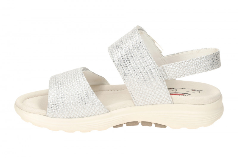 Gabor RollingSoft Sandale silber grau Flecht Metallic 46.814.62