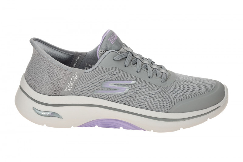 Skechers Go Walk Arch Fit Schuhe grau lila SLIP-INS 125319
