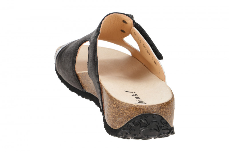 Think Mizzi Pantolette schwarz creme Blumen 124