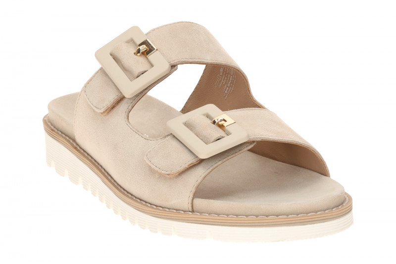 ara Kent Pantolette beige Klett Samt 12-28132