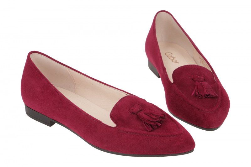 Gabor Slipper Ballerinas bordo rot Velour 31.303.15