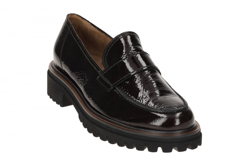 Paul Green Schuhe Plateau Slipper braun Lack 2683