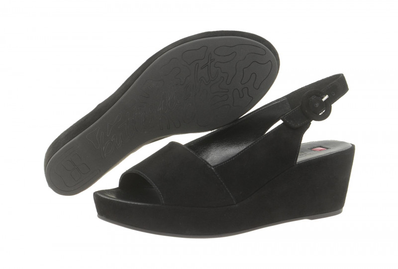 Högl Slingback Sandale schwarz Plateau 3202
