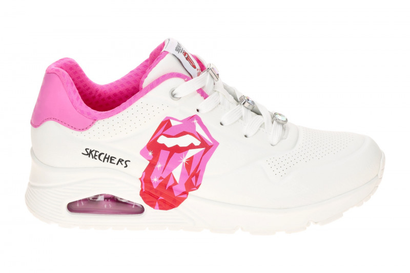 Skechers Uno Schuhe weiß pink Rolling Stones 190004
