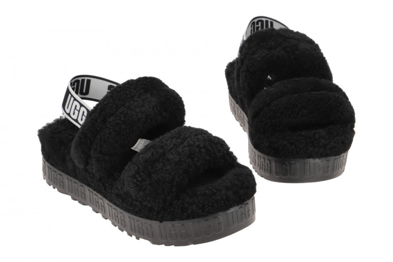 UGG Oh Fluffita Sandalen Hausschuhe schwarz 1120876