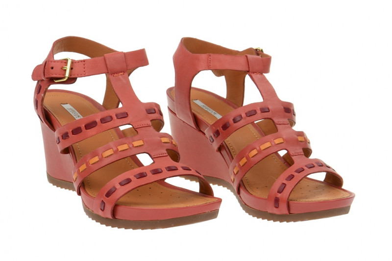 Geox Rorie Keil Sandale rot