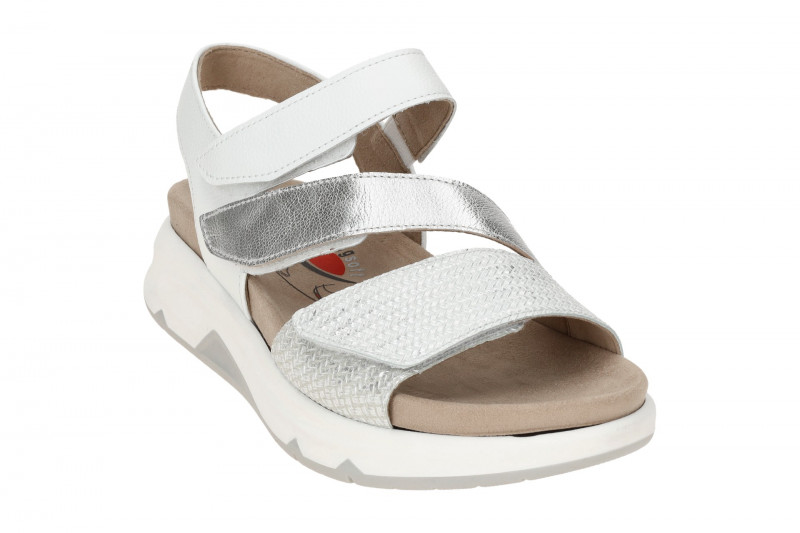 Gabor RollingSoft Sandale weiß silber metallic 86.882.51