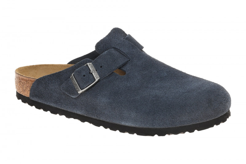 Birkenstock Boston Pantolette blau navy NORMAL-WEIT 1030816