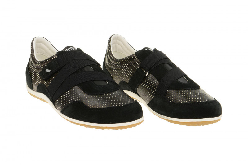 Geox Vega Schuhe schwarz gold gepunktet