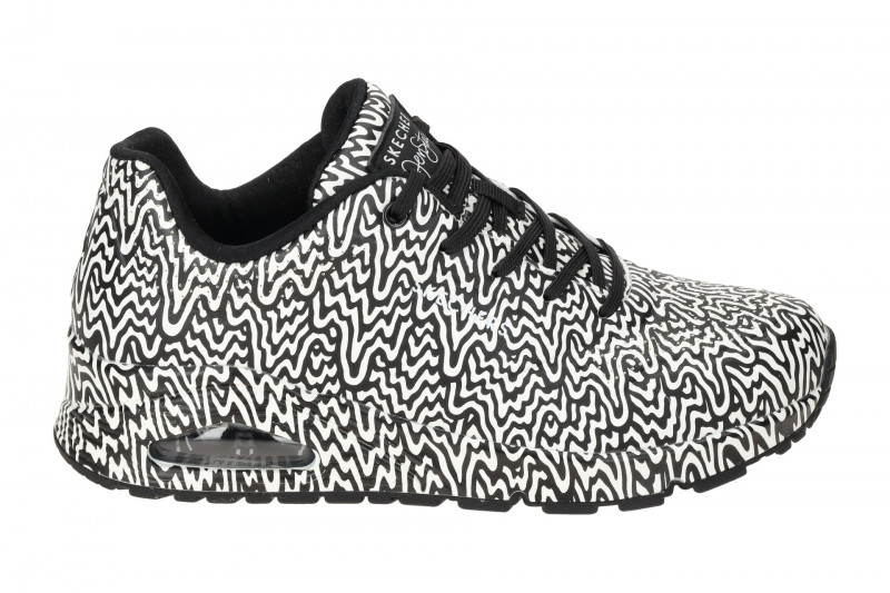 Skechers Uno Schuhe weiß schwarz unendlicher Tropfen 177960