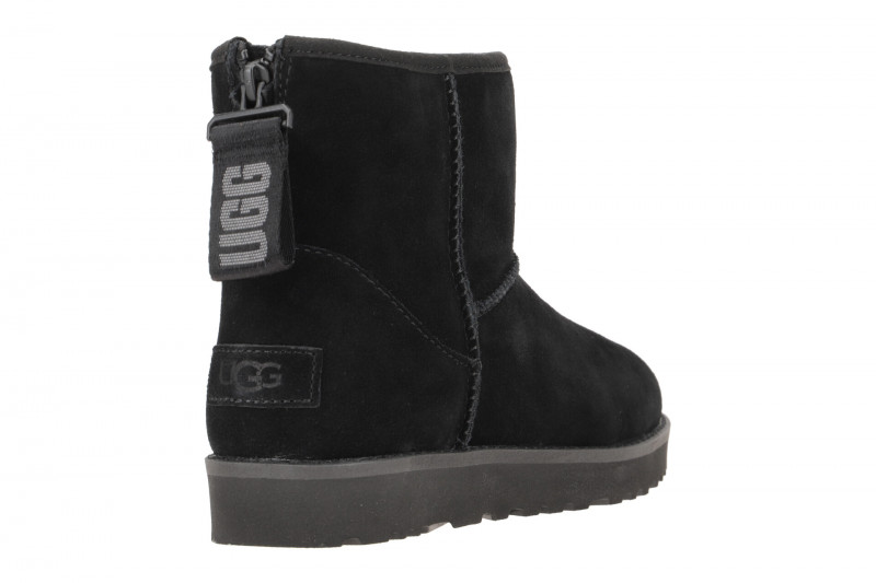 UGG Classic Mini Logo Zip Stiefel schwarz 1122671