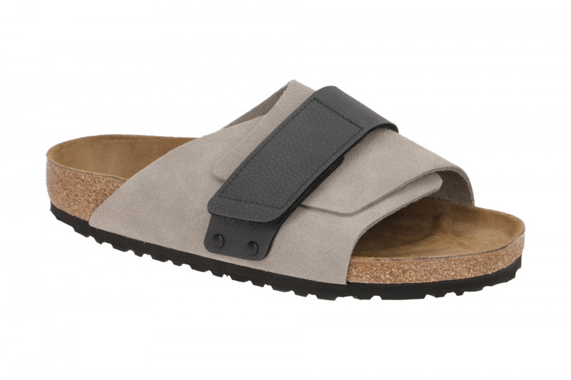 Birkenstock Kyoto Pantolette grau Leder Normal-Weit 1022352
