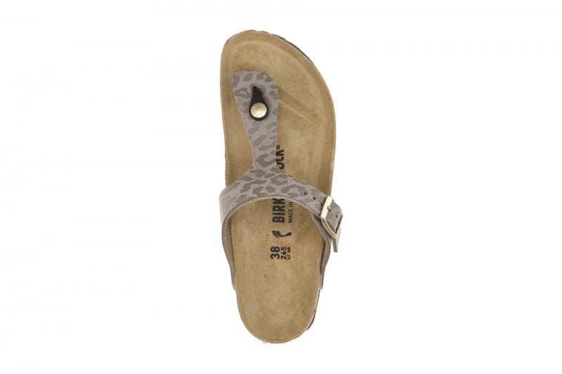 Birkenstock Gizeh Pantolette taupe grau Leo SCHMAL 1032054