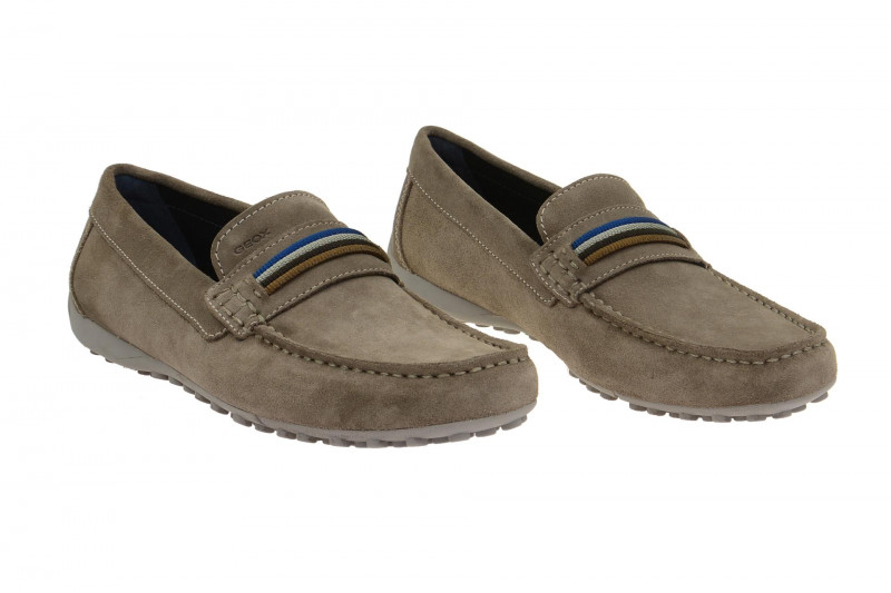 Geox Snake Mokassin Schuhe grau taupe U7207F