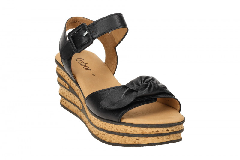 Gabor Plateau Sandale schwarz Nappa 84.653.27