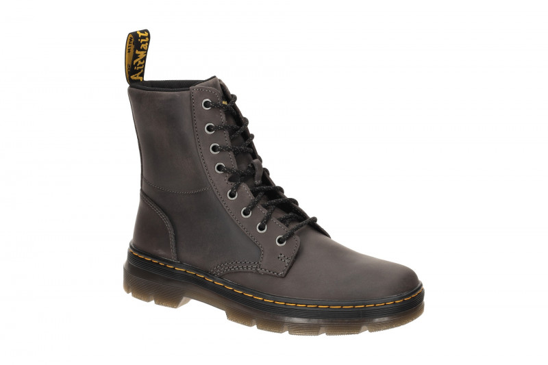 Dr Martens Combs Leather Stiefel grau gunmetal 40603020