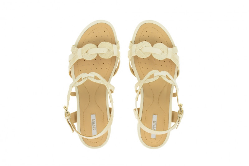 Geox Rorie Keil Sandale milk beige D42P3A