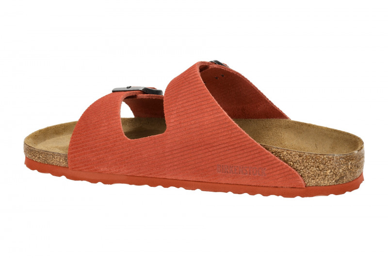 Birkenstock Arizona BS Pantolette rot Velour Schmal-Weit 1026102