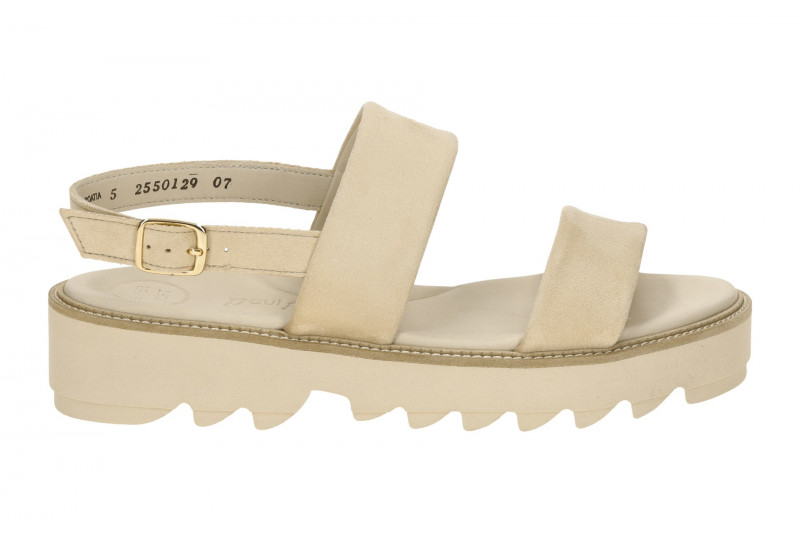 Paul Green Plateau Sandalen beige sand Velour 6214