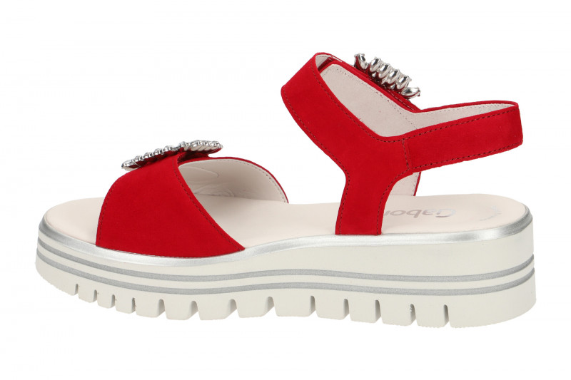 Gabor Plateau Sandale rot Samt 23.624.15