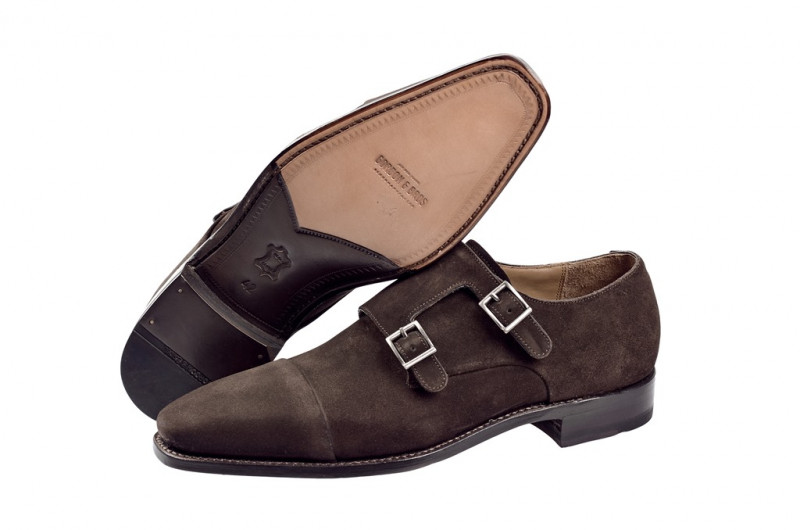 Gordon & Bros Schuhe braun rahmengenähte Velour 4376