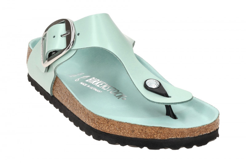 Birkenstock Gizeh Big Buckle Pantolette hellgrün silber Normal-Weit 1026477