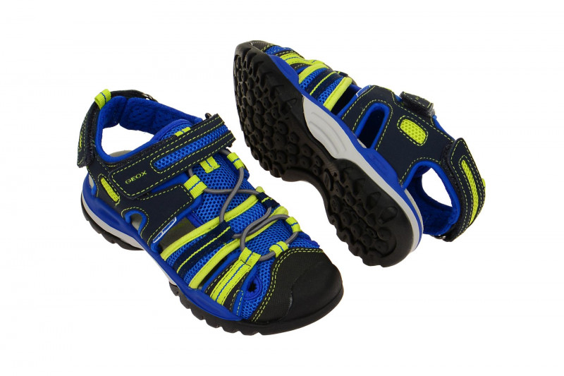 Geox Respira Borealis Outdoor Kinder Sandaletten in blau gelb