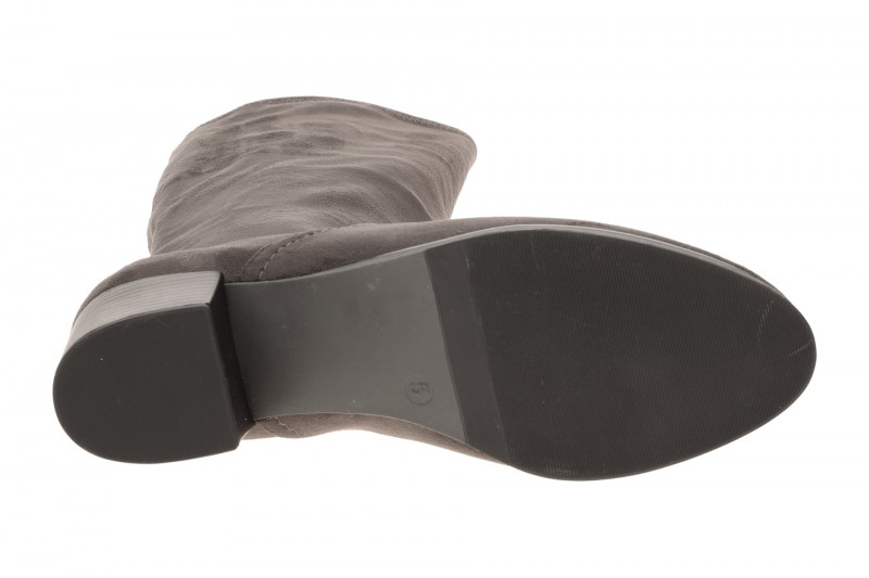 Caprice Lang Schaftstiefel grau Stretch Samt 25506