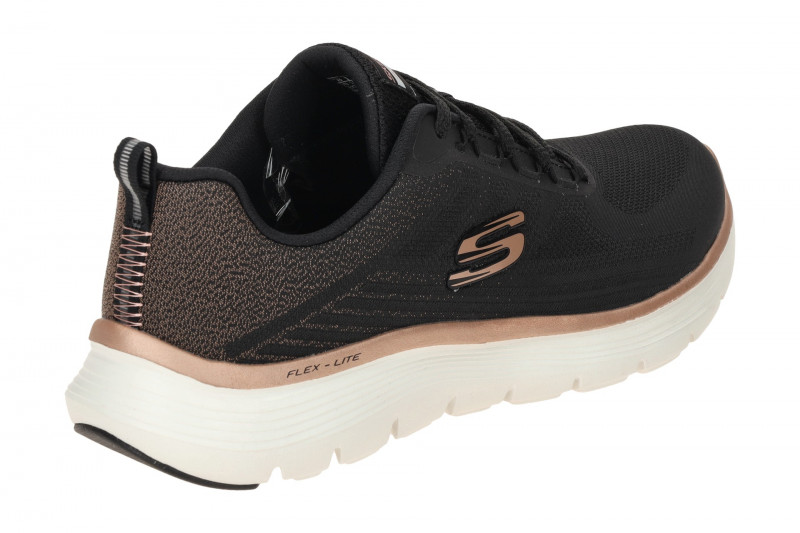 Skechers Flex Appeal Schuhe Sneaker schwarz rose gold 150217