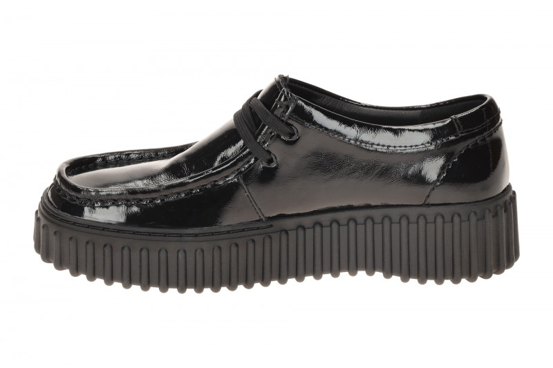 Clarks Torhill Bee Mokassin Schuhe schwarz Lack 26179111