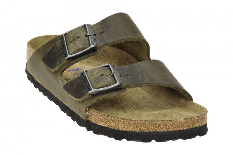 Birkenstock Arizona Pantolette grün SCHMAL Softfußbett 1019377
