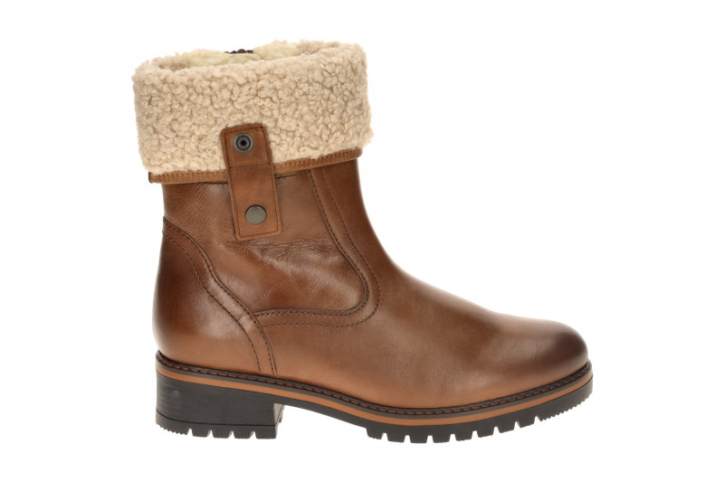 Gabor Stiefel braun Glattleder Fellkragen beige 72.770.54