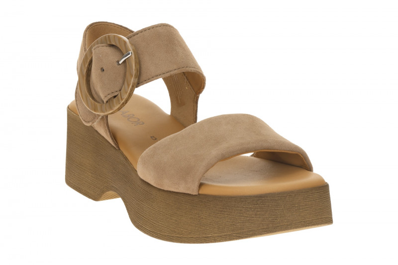 Gabor Fashion Plateau Sandalette braun Velour 84.520.18