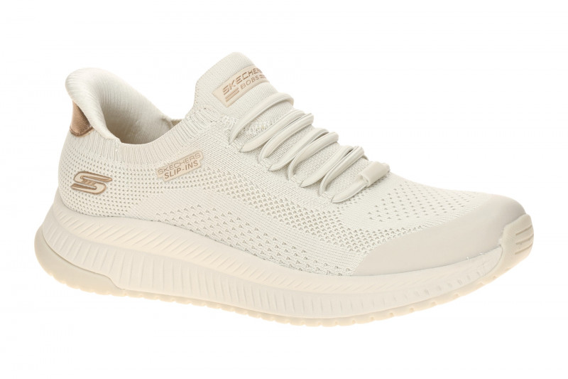 Skechers Bobs Squad 4 Sneakers Slipper weiß bronze SLIP-INS 117743