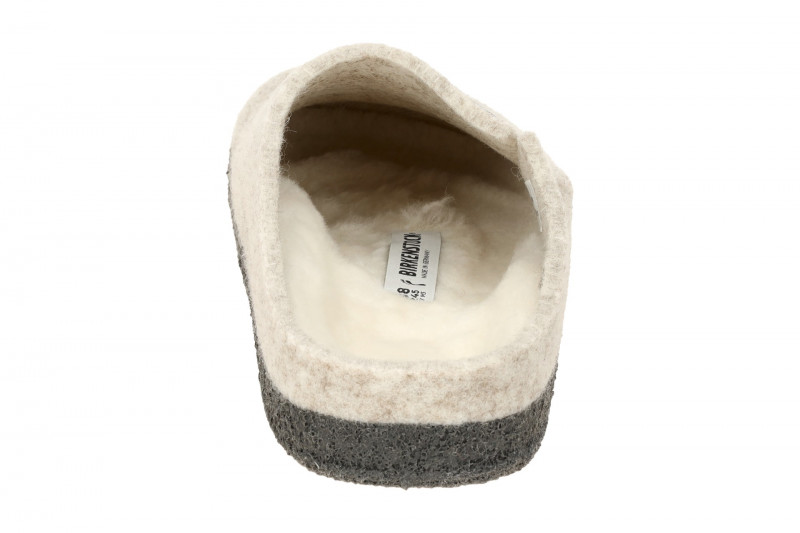 Birkenstock Zermatt Shearling Hausschuhe Clogs hellgrau eggshell SCHMAL 1020029