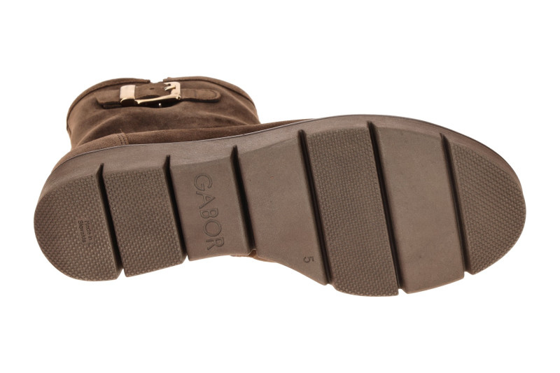 Gabor Keil Stiefelette braun Velour Schnalle 8005.02.003