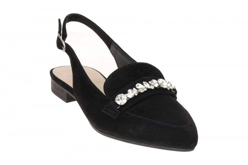 Gabor Sling Pumps schwarz Samt Kristall 61.531.17