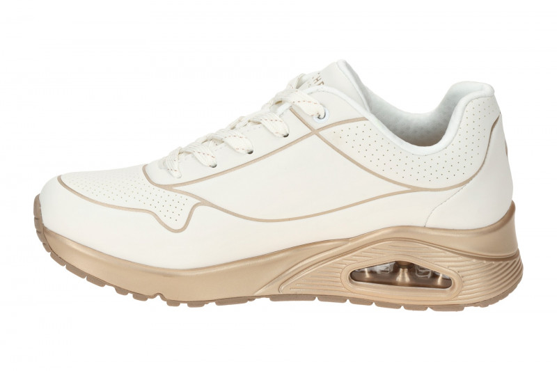 Skechers Uno Schuhe weiß gold Linien 177087