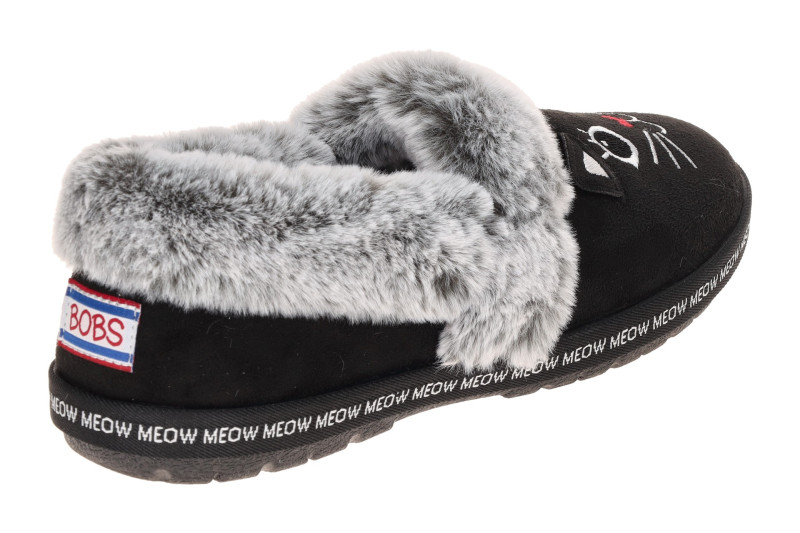 Skechers Meow Pajamas Hausschuhe Slipper schwarz CAT