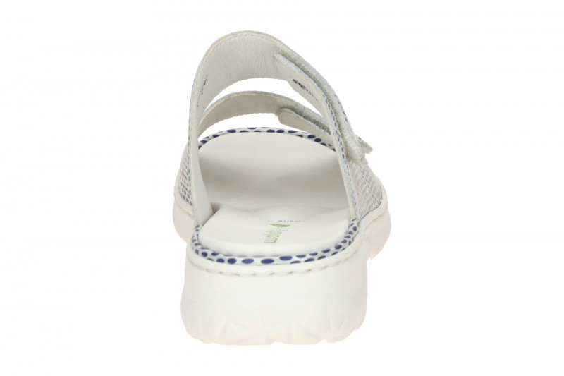 Waldläufer Joline Pantolette blau silber gemustert H-Weite 756501